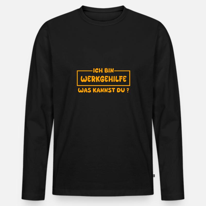 Beruf Werkgehilfe - Männer Premium Bio Langarmshirt - Schwarz