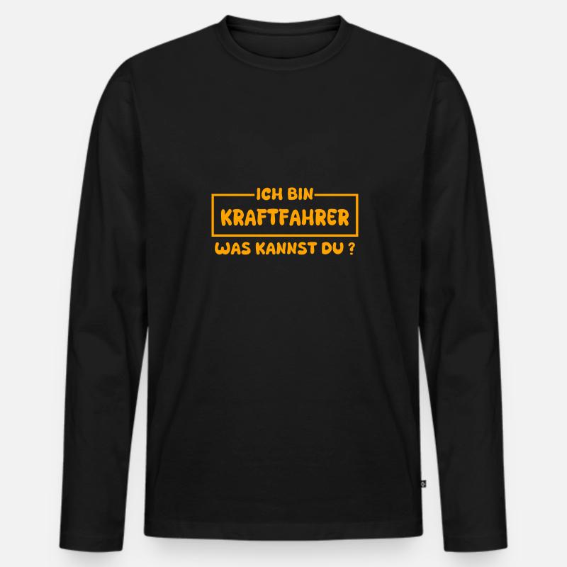 Beruf Kraftfahrer - Männer Premium Bio Langarmshirt - Schwarz