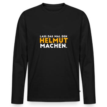 Herren Helmut Spruch Lustig Geburtstag Vorname - Männer Premium Bio Langarmshirt - Schwarz - Vorne - Nico (187cm)