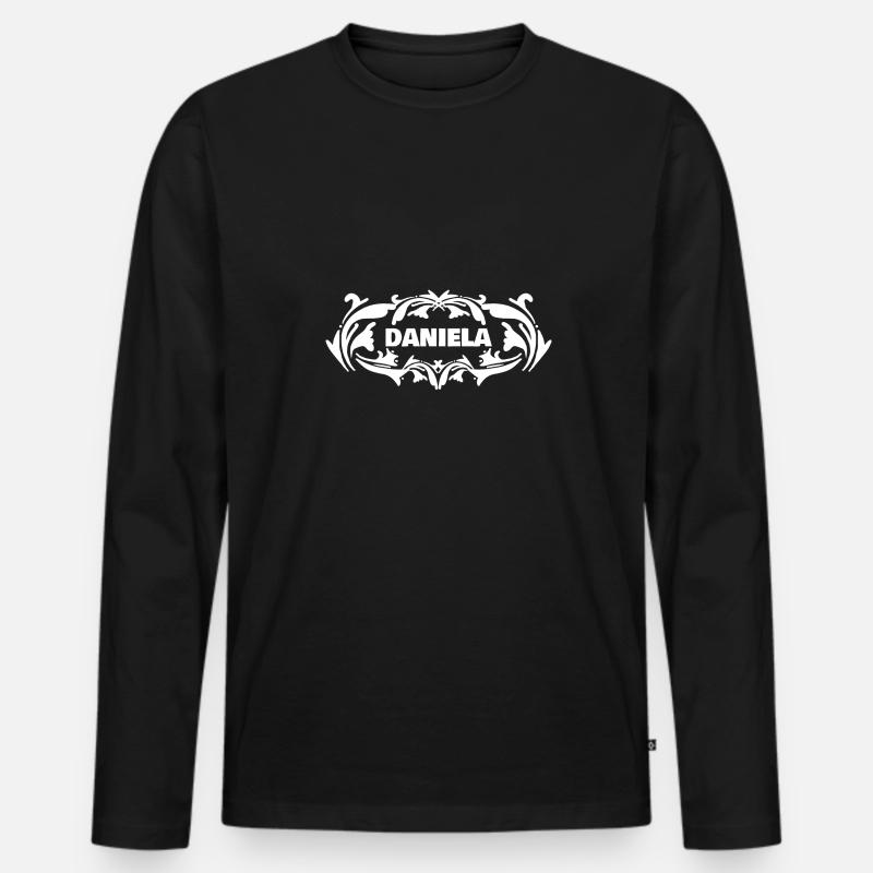 Daniela - Männer Premium Bio Langarmshirt - Schwarz