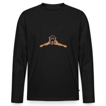 Malinois Belgian Shepherd Mechelaar Dog - Men's Premium Organic Long Sleeve Shirt - black - Front - Nico (187cm)