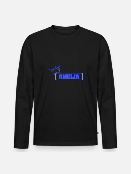 Cuddly Amelia - Men's Premium Organic Long Sleeve Shirt - black