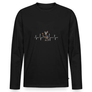 Doberman Pinscher Dog Dobie - Men's Premium Organic Long Sleeve Shirt - black - Front - Nico (187cm)