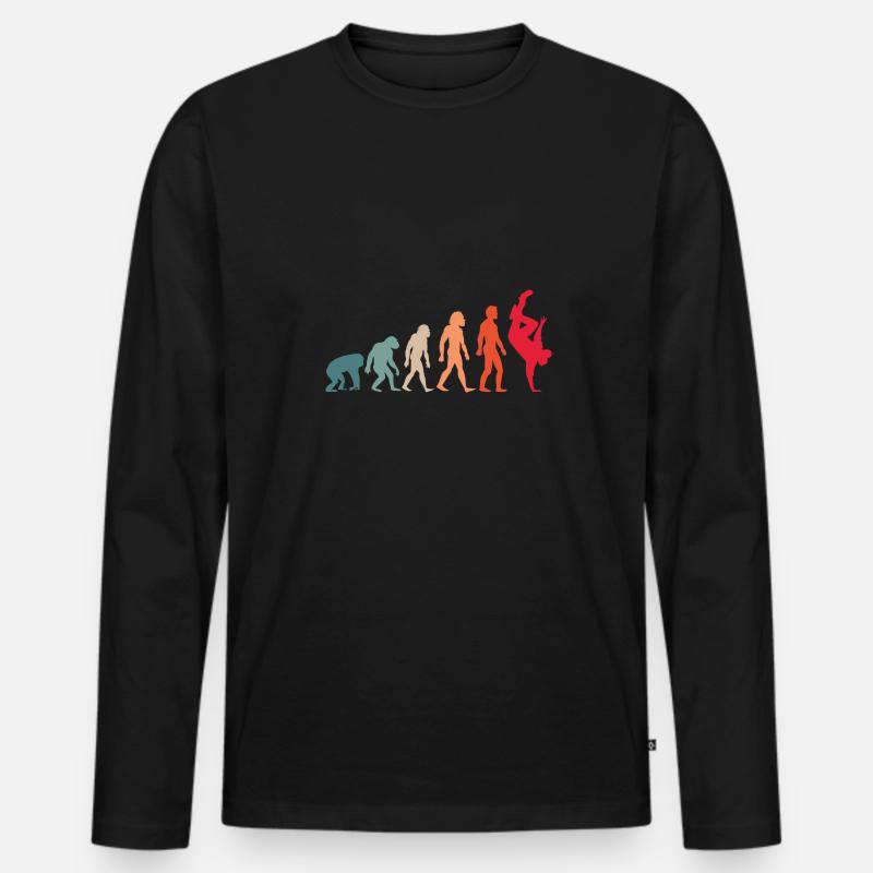 Evolution hiphop - Männer Premium Bio Langarmshirt - Schwarz