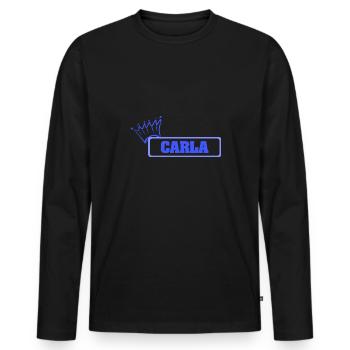 Fille Carla - T-shirt manches longues Premium bio Homme - noir - Devant - Nico (187cm)