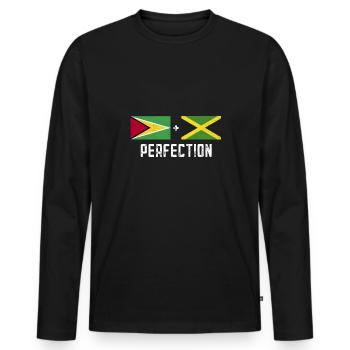 Guyana Flag Guyanese Guyana - Men's Premium Organic Long Sleeve Shirt - black - Front - Nico (187cm)