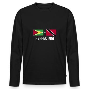Guyana Flag Guyanese Guyana - Men's Premium Organic Long Sleeve Shirt - black - Front - Nico (187cm)