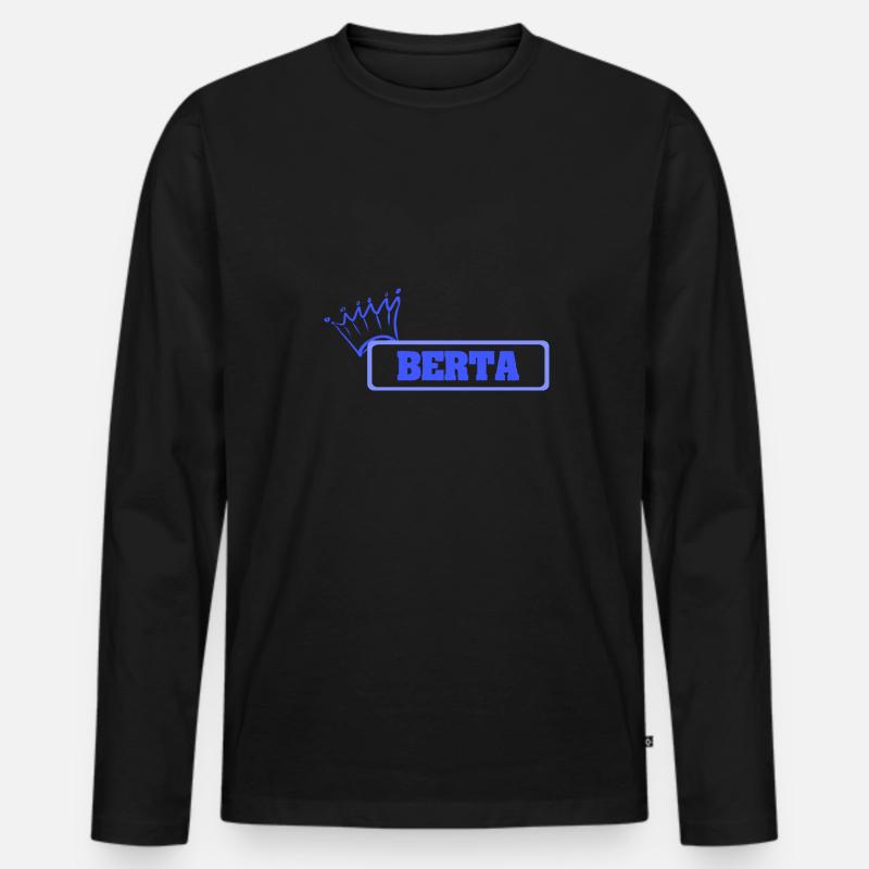 Geschenk für Berta - Männer Premium Bio Langarmshirt - Schwarz