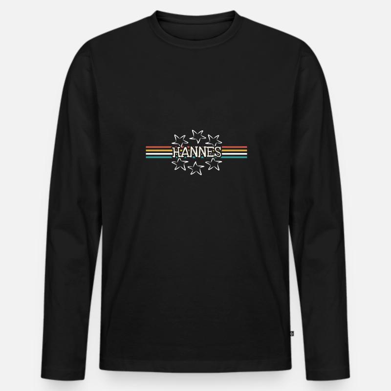 Stern Hannes - Männer Premium Bio Langarmshirt - Schwarz