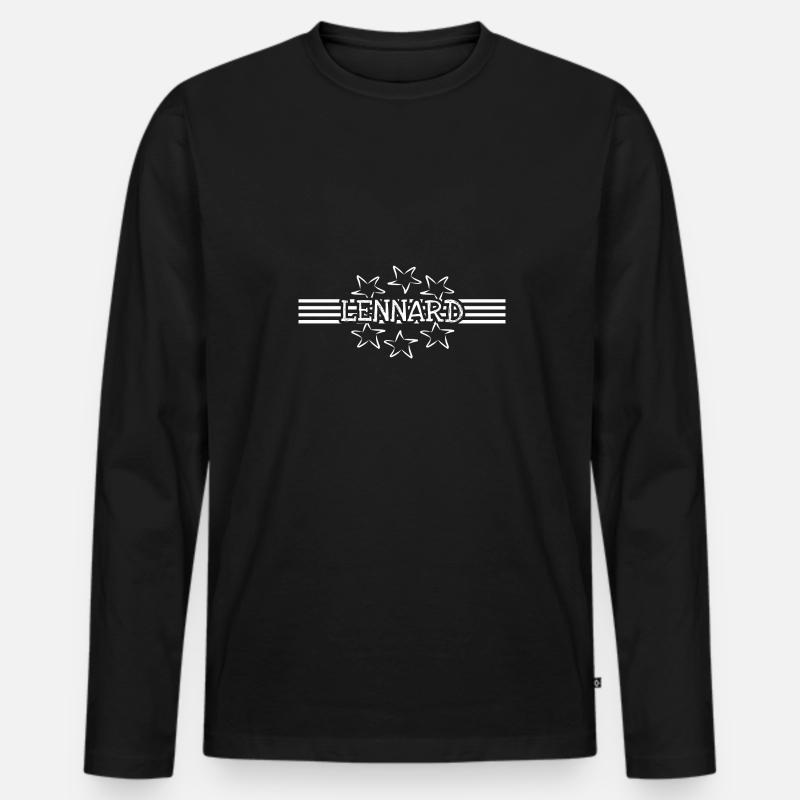 Geschenk für Lennard - Männer Premium Bio Langarmshirt - Schwarz