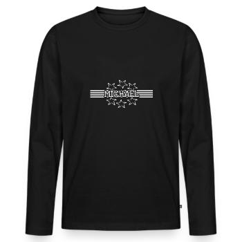 Étoile Michael - T-shirt manches longues Premium bio Homme - noir - Devant - Nico (187cm)