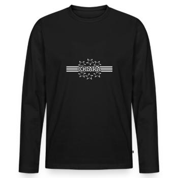 Chiara als Frauenname - Männer Premium Bio Langarmshirt - Schwarz - Vorne - Nico (187cm)