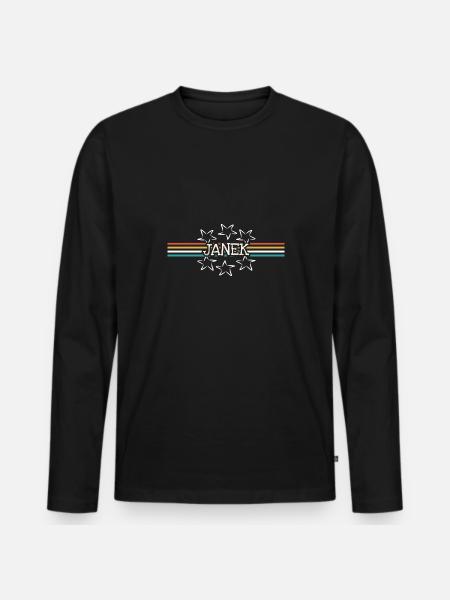Star Janek - Men's Premium Organic Long Sleeve Shirt - black