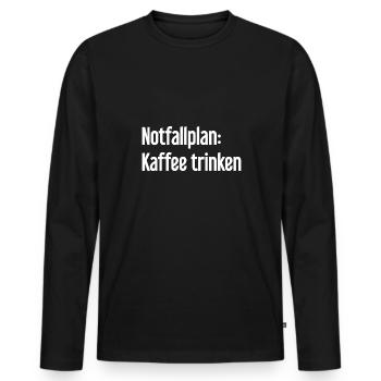 Coffee Contingency Plan - Men's Premium Organic Long Sleeve Shirt - black - Front - Nico (187cm)