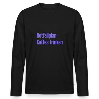 Coffee Contingency Plan - Men's Premium Organic Long Sleeve Shirt - black - Front - Nico (187cm)