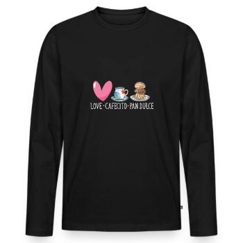 Concha Hispanic Mexican Pan Dulce - Men's Premium Organic Long Sleeve Shirt - black - Front - Nico (187cm)