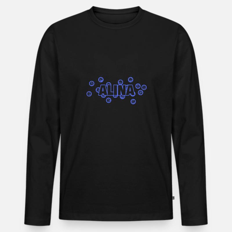 Liebe Alina - Männer Premium Bio Langarmshirt - Schwarz