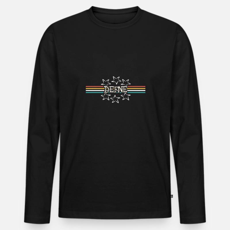 Frauenname Defne - Männer Premium Bio Langarmshirt - Schwarz