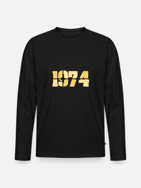 1974 - T-shirt manches longues Premium bio Homme - noir