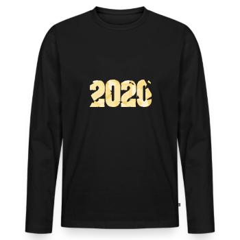 2020 - Men's Premium Organic Long Sleeve Shirt - black - Front - Nico (187cm)