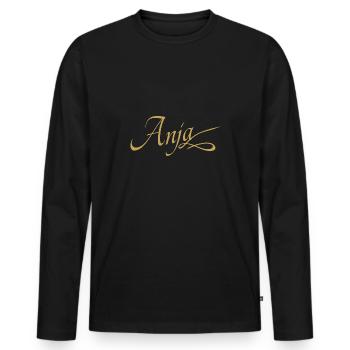Vorname von Anja - Männer Premium Bio Langarmshirt - Schwarz - Vorne - Nico (187cm)