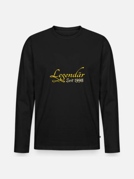 Jahr 1998 - Männer Premium Bio Langarmshirt - Schwarz