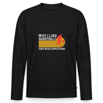 Basketball Spruch Motiv I Basketballer - Männer Premium Bio Langarmshirt - Schwarz - Vorne - Nico (187cm)