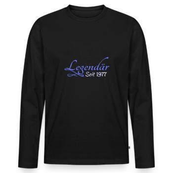Heldin 1977 - Männer Premium Bio Langarmshirt - Schwarz - Vorne - Nico (187cm)
