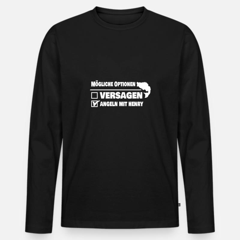 henry - Männer Premium Bio Langarmshirt - Schwarz