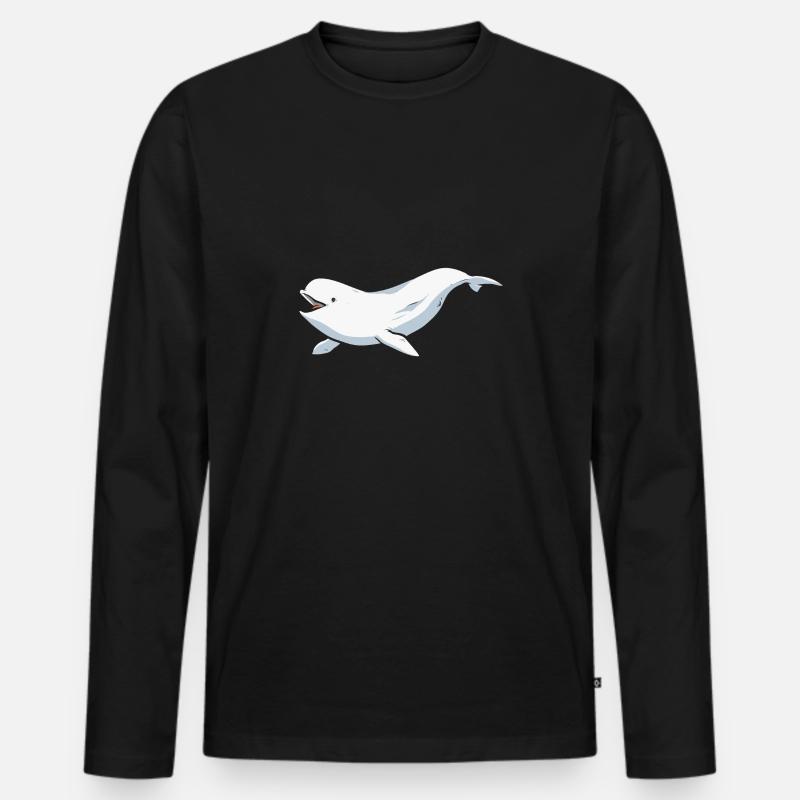 Weißwal Beluga Wal - Männer Premium Bio Langarmshirt - Schwarz