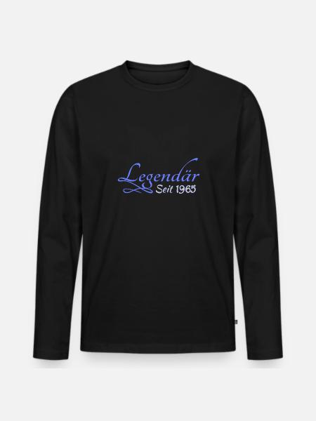 1965 - Männer Premium Bio Langarmshirt - Schwarz