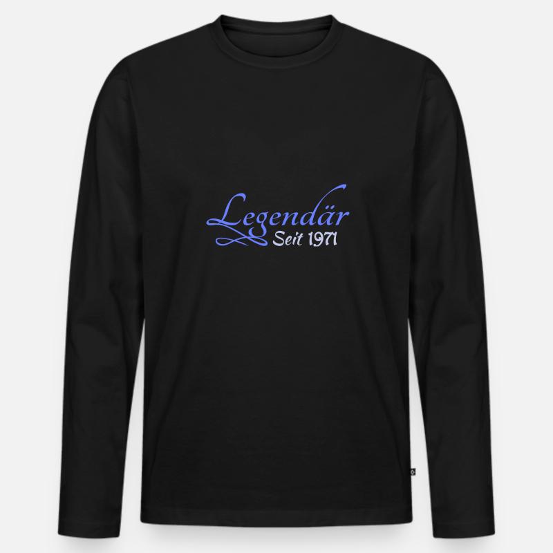 1971 1971 - Männer Premium Bio Langarmshirt - Schwarz