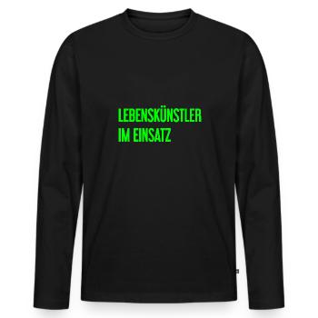 Artists of life in action - Men's Premium Organic Long Sleeve Shirt - black - Front - Nico (187cm)
