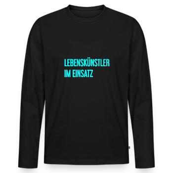 Artists of life in action - Men's Premium Organic Long Sleeve Shirt - black - Front - Nico (187cm)
