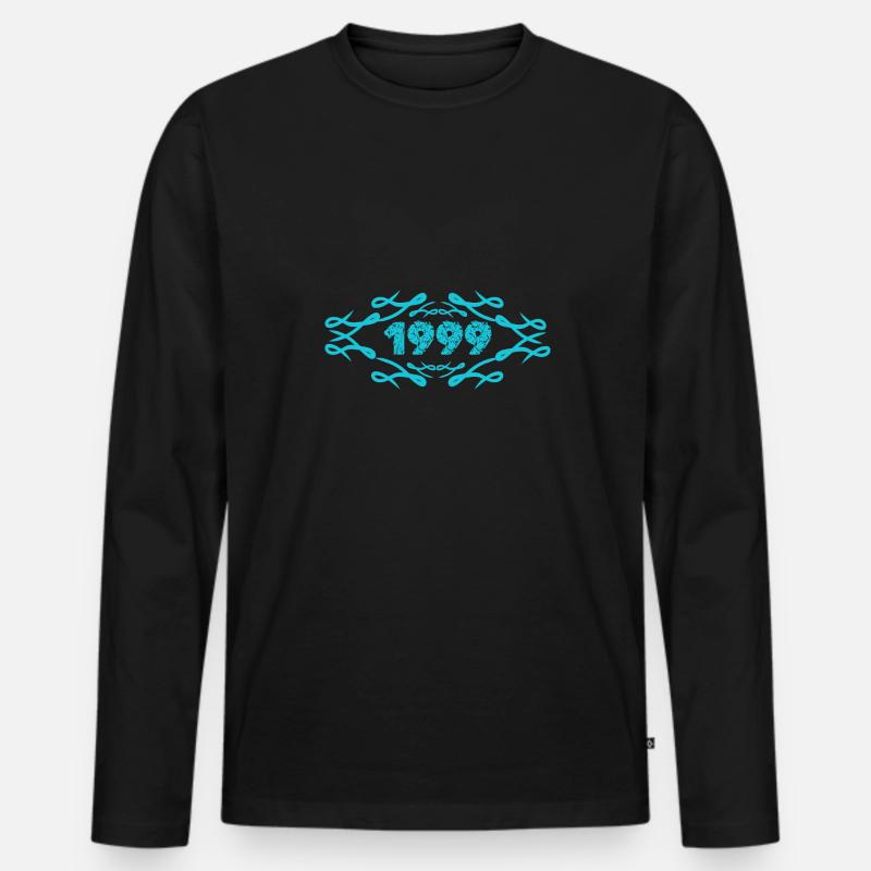 1999 - Männer Premium Bio Langarmshirt - Schwarz