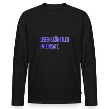 Artistes de la vie en action - T-shirt manches longues Premium bio Homme - noir - Devant - Nico (187cm)