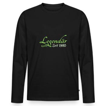 Legendary 1980 - Men's Premium Organic Long Sleeve Shirt - black - Front - Nico (187cm)