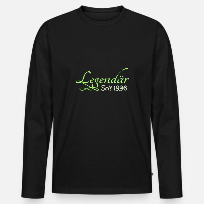 1996 - Männer Premium Bio Langarmshirt - Schwarz
