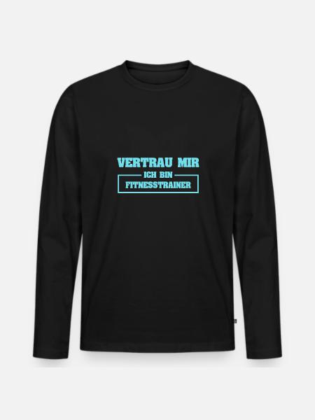 Fitness trainers as funny - Men's Premium Organic Long Sleeve Shirt - black