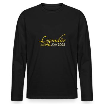 2022 - Men's Premium Organic Long Sleeve Shirt - black - Front - Nico (187cm)