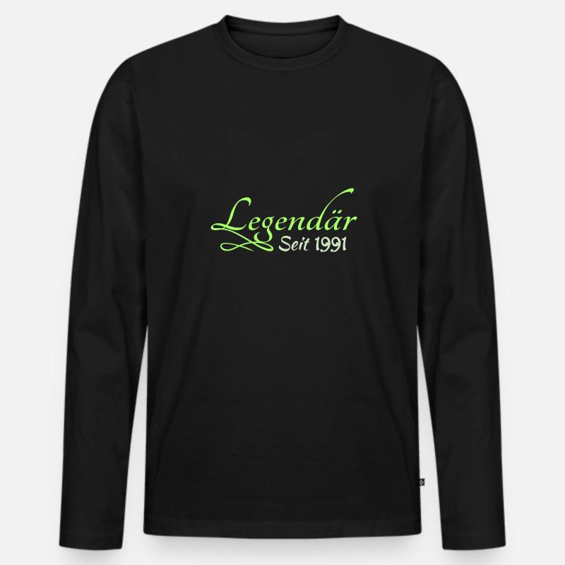 Legendary 1991 - Männer Premium Bio Langarmshirt - Schwarz