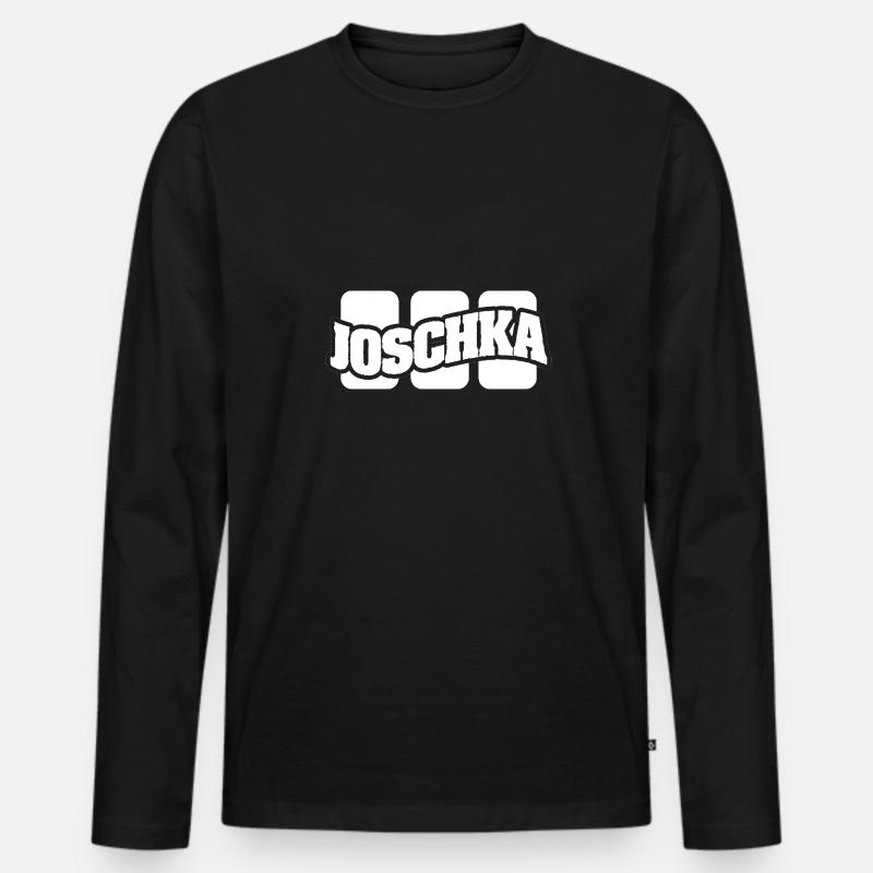 Joschka als Name - Männer Premium Bio Langarmshirt - Schwarz