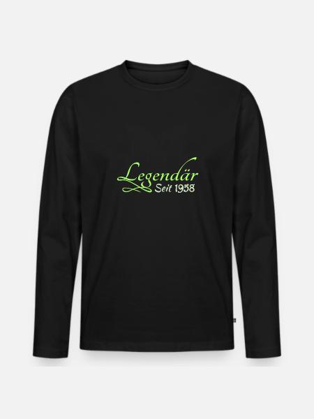 1958 - Männer Premium Bio Langarmshirt - Schwarz