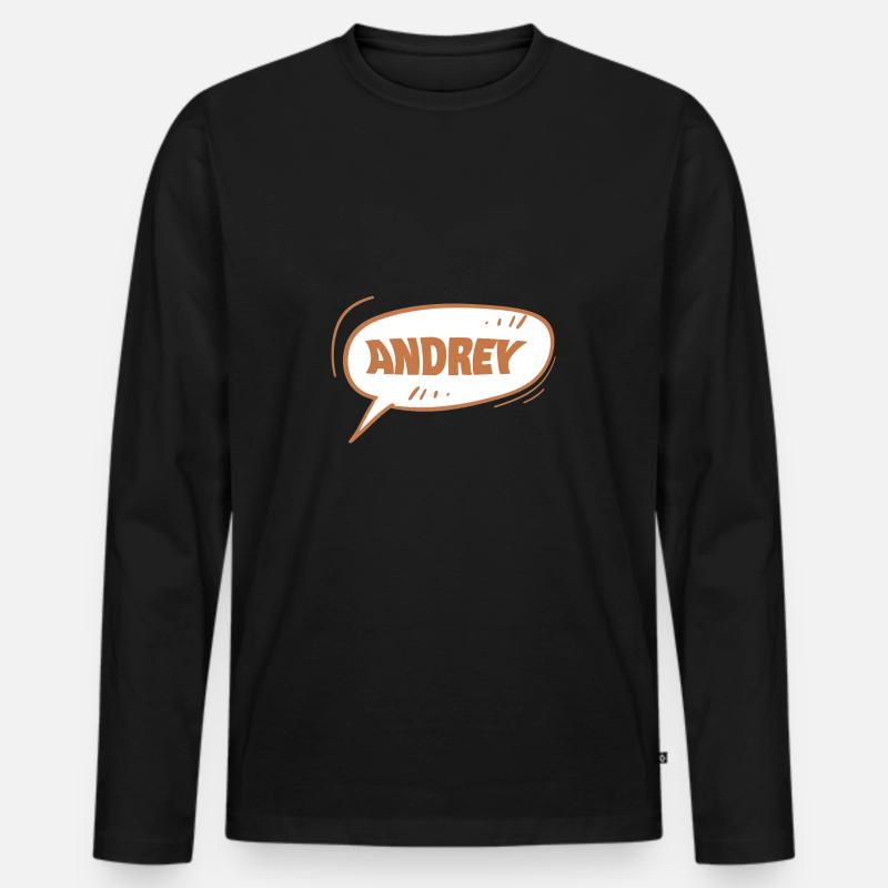 Andrey als Andrey - Männer Premium Bio Langarmshirt - Schwarz