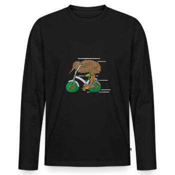 Kiwi Früchtchen Pazifik - Männer Premium Bio Langarmshirt - Schwarz - Vorne - Nico (187cm)