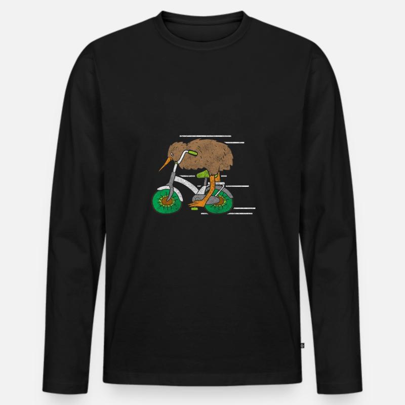 Kiwi Früchtchen Pazifik - Männer Premium Bio Langarmshirt - Schwarz