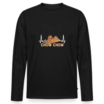 Chow Chow Hund - Männer Premium Bio Langarmshirt - Schwarz - Vorne - Nico (187cm)