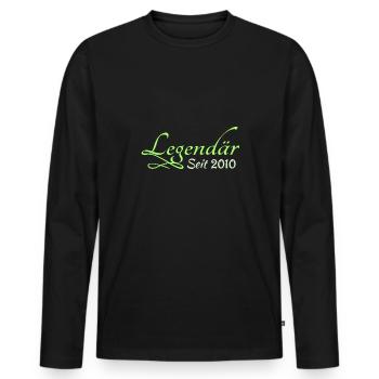 Legendär 2010 - Männer Premium Bio Langarmshirt - Schwarz - Vorne - Nico (187cm)