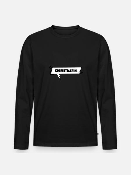 Bildung Kosmetikerin - Männer Premium Bio Langarmshirt - Schwarz