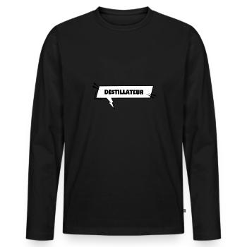 Education Distiller - Men's Premium Organic Long Sleeve Shirt - black - Front - Nico (187cm)